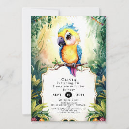 Convite Pastel Fiesta Parrot Birthday