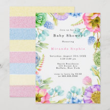 Pastel Florais de Flor Selvagem Chá de fraldas Neu