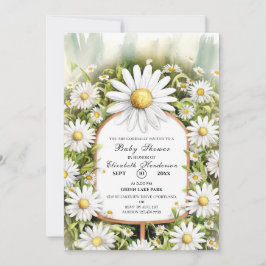 Convite Pastel Floral Daisy Chá de fraldas
