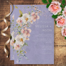 Pastel Floral Modern Purple Weding