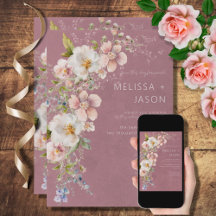Pastel Floral Moderno Casamento Rosa