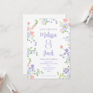 Convite Pastel Floral Salve a Data