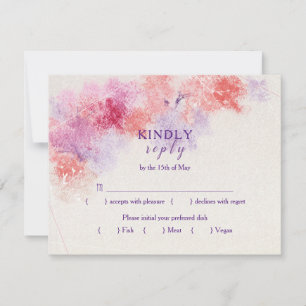 Convite Pastel Floral Wedding Escolha RSVP