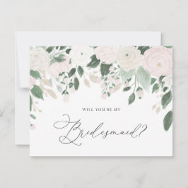 Convite Pastel Flowers Glitter Você Será Minha Porta-Ponta