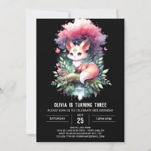 Convite Pastel Fox Birthday