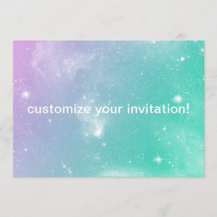 Convite Pastel Galaxy para qualquer evento!