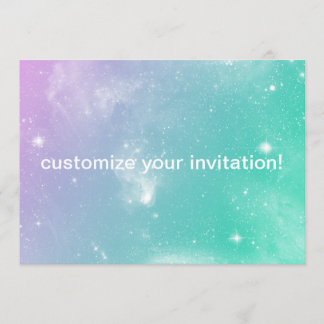 Convite Pastel Galaxy para qualquer evento!
