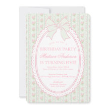 Pastel Green Vintage Fancy Floral Birthday Party