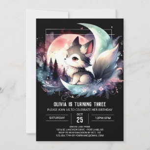 Convite Pastel Jungle Wolf Birthday
