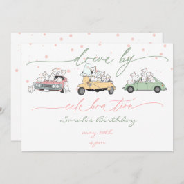 Convite Pastel Kawaii Cats Surprise Celebration Parade