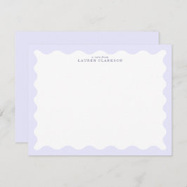 Convite Pastel Lavender Wavy Frame Note Card
