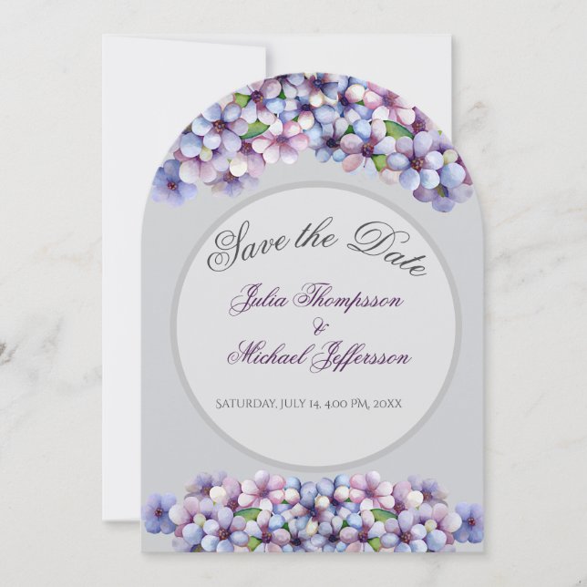 Convite Pastel Lilac Romântico e Poético (Frente)