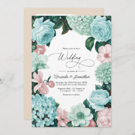 Convite Pastel Mint, Seafoam & Shell Pink Wedding