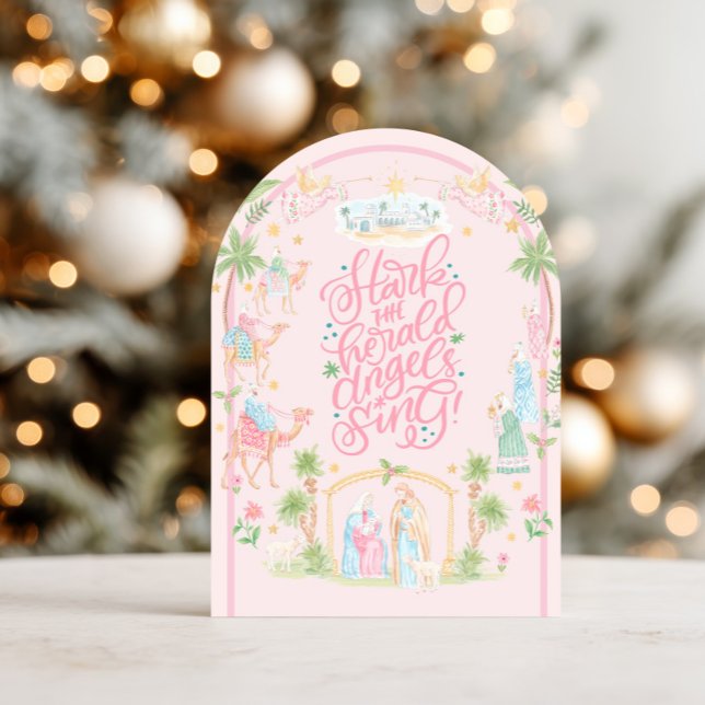 Convite Pastel Nativity Folded Christmas Card (Criador carregado)