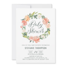 Pastel Peach Peonies Floral Chá de fraldas