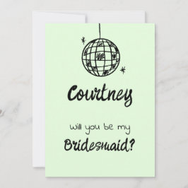Convite Pastel Penmanship Bridesmaid Invitation Pale Fern