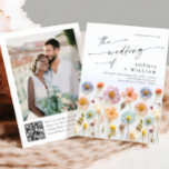 Convite Pastel Pink Boho Wildflower Casamento Código QR Fo<br><div class="desc">Para mais personalização,  clique em "Personalizar este modelo" e,  em seguida,  em "Editar usando a Ferramenta Design". Na moda fácil de usar modelos de casamento,  mais itens disponíveis na loja (convites,  rsvp,  cartas de agradecimento,  papelaria e decoração). Se precisar de ajuda ou itens correspondentes,  entre em contato comigo.</div>