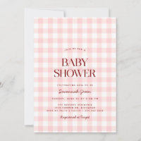 Pastel Pink Gingham | Chá de fraldas de Picnic de