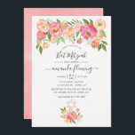 Convite Pastel Pink Watercolor Peonies Bat Mitzvah<br><div class="desc">Pastel rosa e cor d'água de pêssego peonies bat mitzvah convite projetado para ser fácil e rapidamente personalizável para suas especificidades de evento.</div>