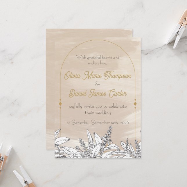 Convite Pastel Pink Wedding Invitation (Frente/Verso In Situ)