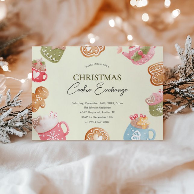 Convite Pastel Playful Natal Cookie Exchange Party (Criador carregado)