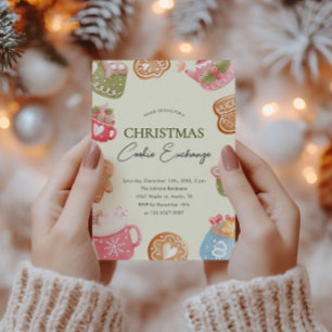 Convite Pastel Playful Natal Cookie Exchange Party