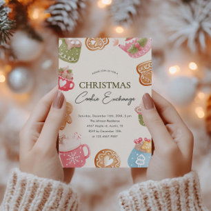 Convite Pastel Playful Natal Cookie Exchange Party