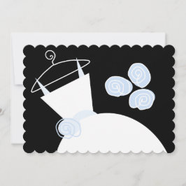 Convite Pastel preto chá de panela Azul Casado