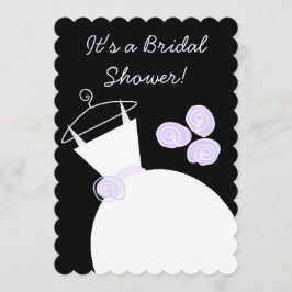 Convite Pastel preto chá de panela roxo Casado