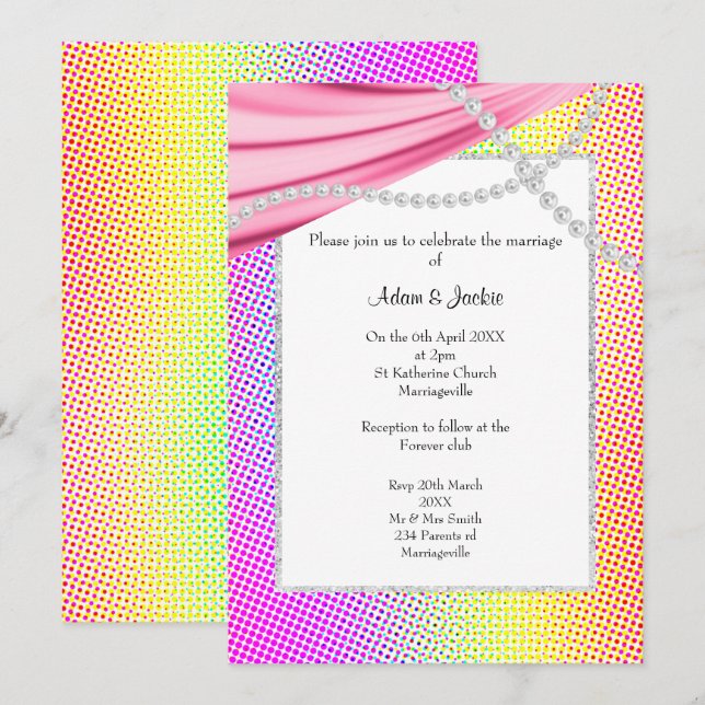 CONVITE PASTEL RAINBOW CIRCUS WEDDING (Frente/Verso)