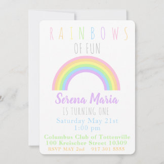 Convite Pastel Rainbow Invitation