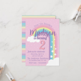 Convite Pastel Rainbow Pink