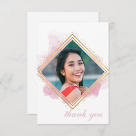 Convite Pastel Rosa E Graduação Dourada De Diamante Obriga