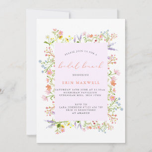 Convite Pastel Rustic Frame Bridal Brunch