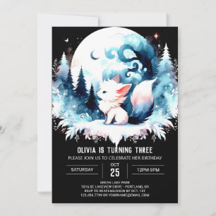 Convite Pastel Simple Wolf Birthday