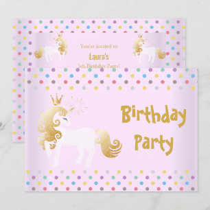 CONVITE PASTEL SPOT PINK FESTA DE ANIVERSÁRIO UNICORN BRAN