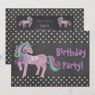 CONVITE PASTEL SPOT UNICORN FESTA DE ANIVERSÁRIO CHALKBOAR