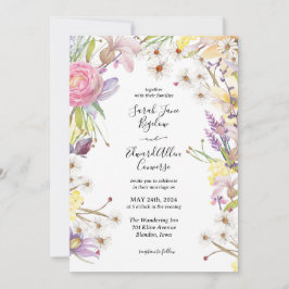 Convite Pastel Summer Floral Wedding