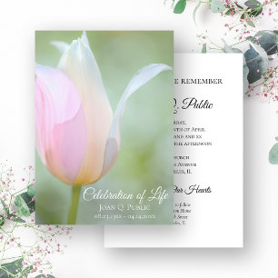 Convite Pastel Tulip Primavera Celebração do Funeral da Vi
