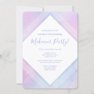 Convite Pastel Watercolor Birthday Makeover Party