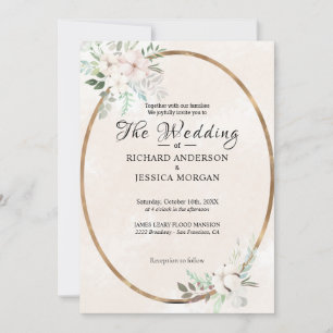 Convite Pastel Watercolor Floral Elegante 