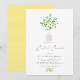 Convite Pastel Watercolor Lemon Tree Summer Bridal Brunt