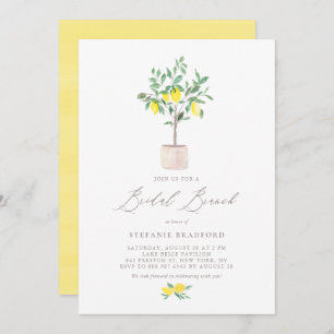 Convite Pastel Watercolor Lemon Tree Summer Bridal Brunt