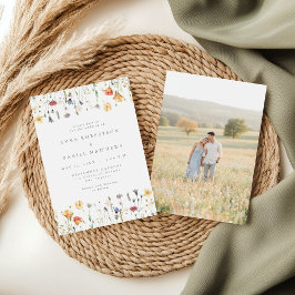 Convite Pastel Wildflower Photo Wedding Invitation