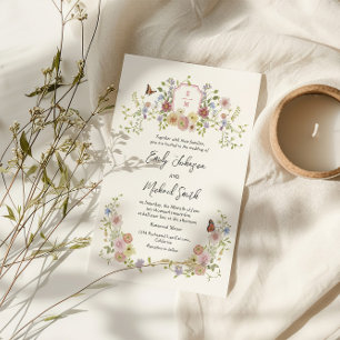 Convite Pastel Wildflower Wedding