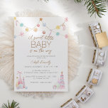 Convite Pastel Winter Wonderland Sweet Little Chá de frald<br><div class="desc">Este Pastel Winter Wonderland Sweet Little Chá de fraldas é um adorável conto de fadas de açúcar pastel, com um fundo branco minimalista e limpo para texto preto e ouro marrom com roteiro manuscrito, criando um estilo moderno simples e neutro. Este arranjo clássico é adoçadamente embelezado com alegres glândulas festivas...</div>