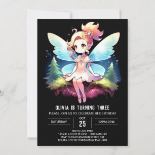 Convite Pastel Woods Fairy Birthday