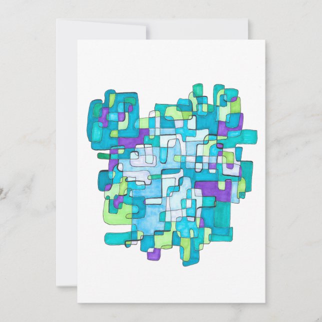 Convite Pastellfarbene Endlose Quadratische Gelassenheit  (Frente)