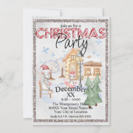 Convite Pata Natal Aquarela Ratos Invernos Ratos