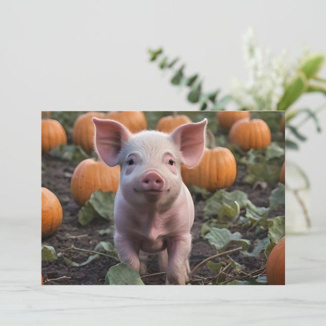 Convite **"Patch da Alegria: Um Feliz Porco de Bebê entre  (Em pé/Frente)